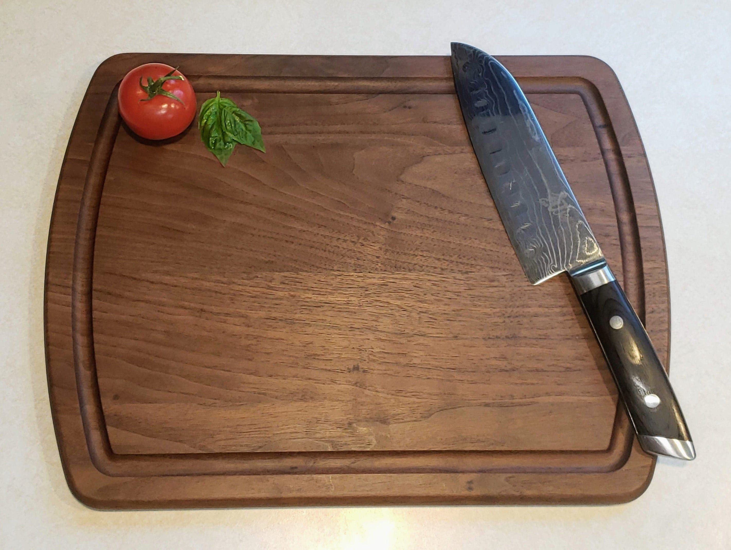 Personalized Reversible Black Walnut Cutting Board