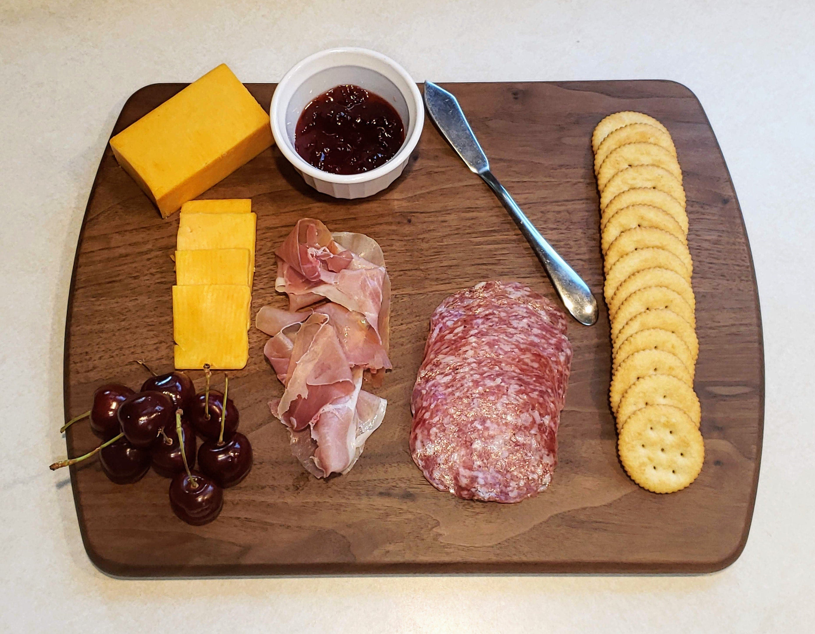 Personalized Reversible Black Walnut Cutting Board