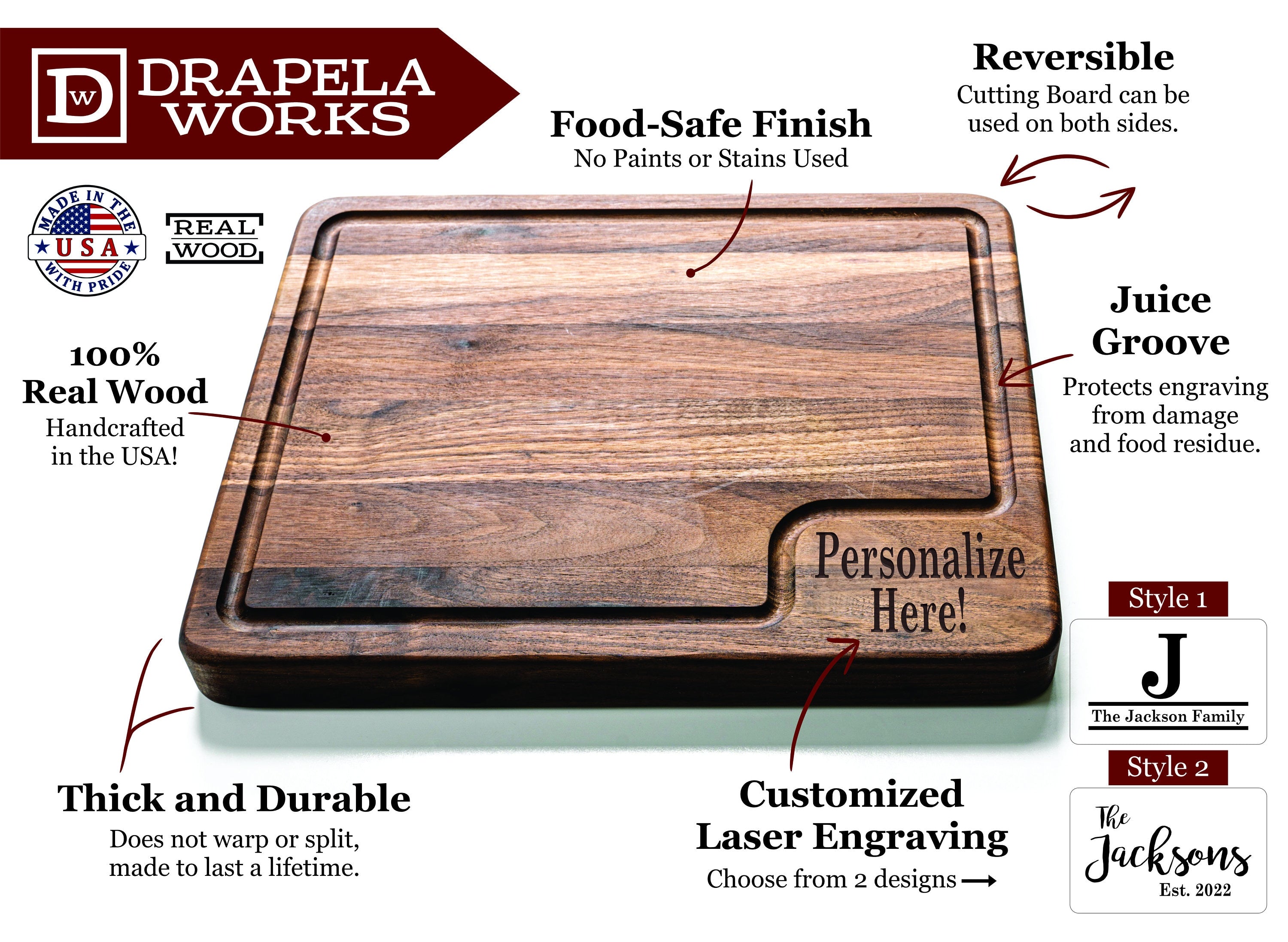 Walnut Cutting Board - Elegant Cutting Board