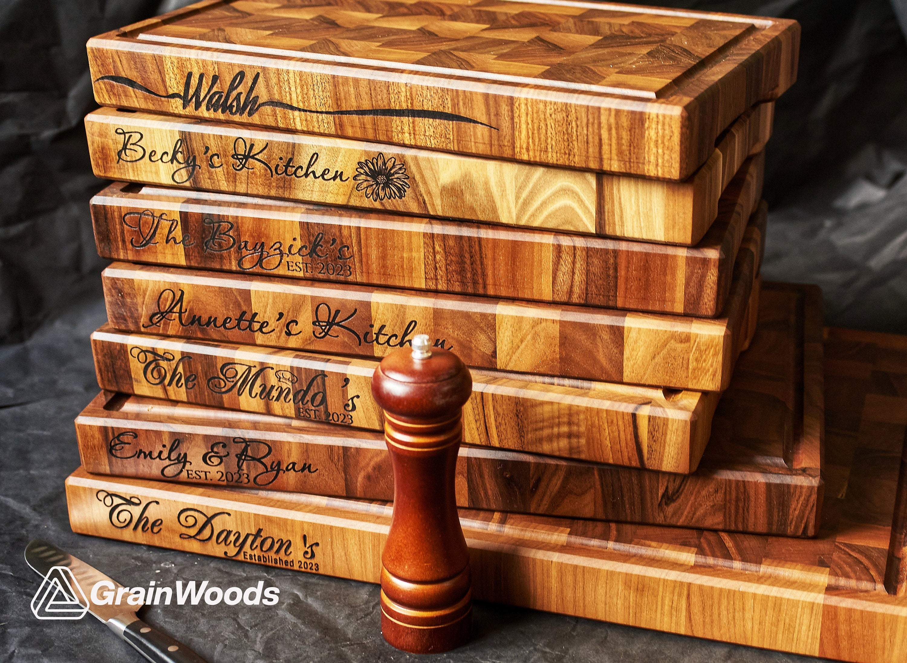 Personalized Double sided Walnut Cutting Board