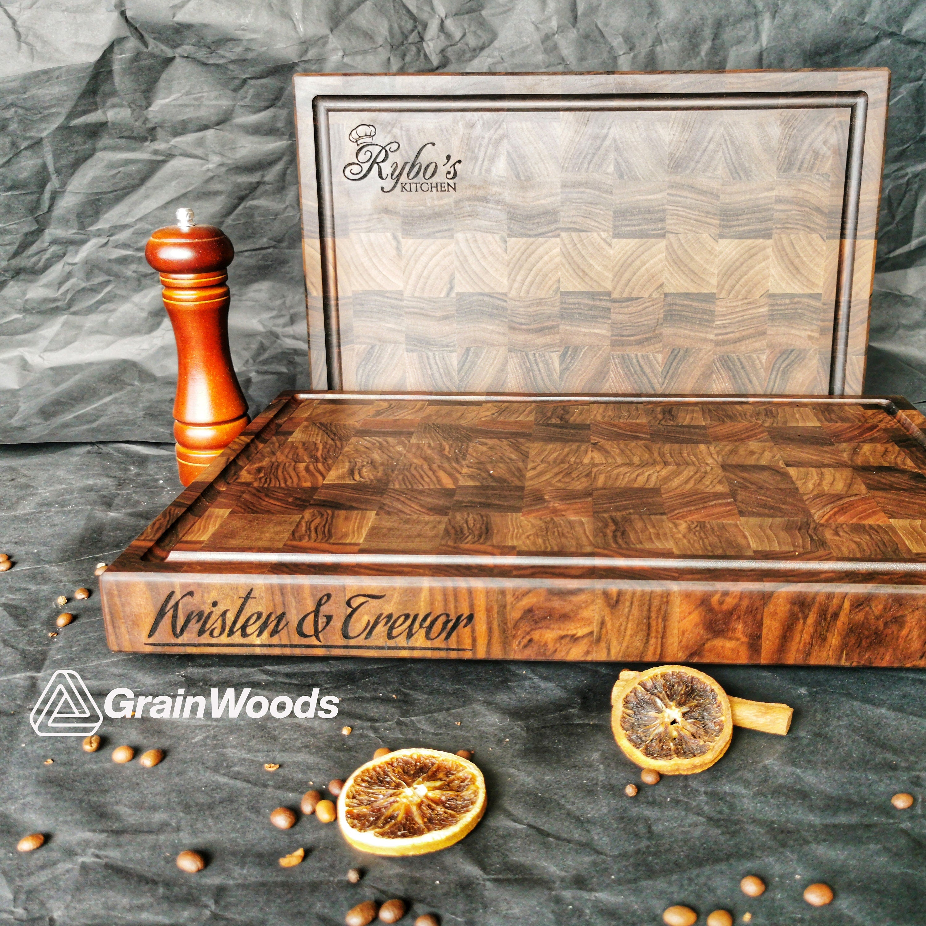 Personalized Double sided Walnut Cutting Board