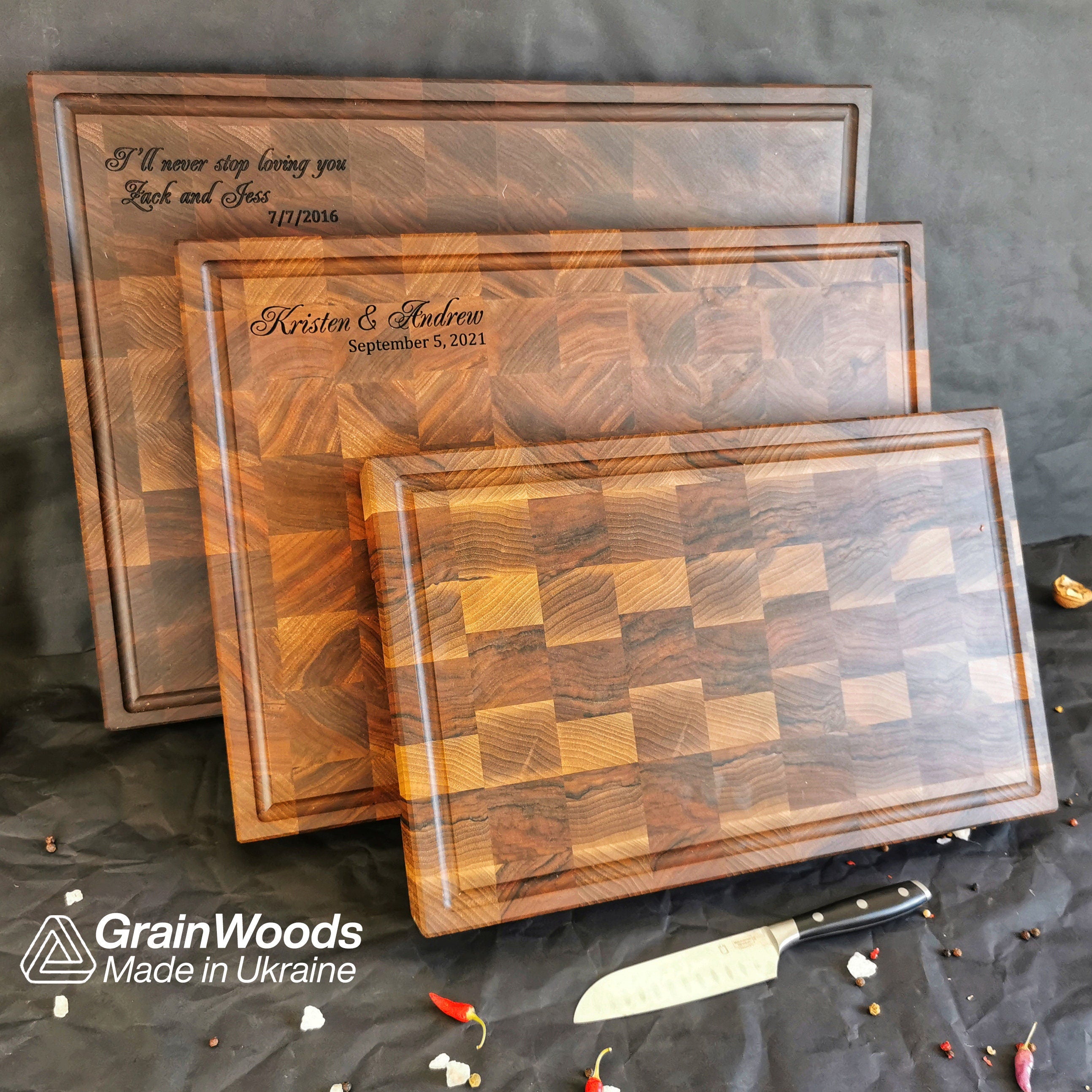Personalized Double sided Walnut Cutting Board