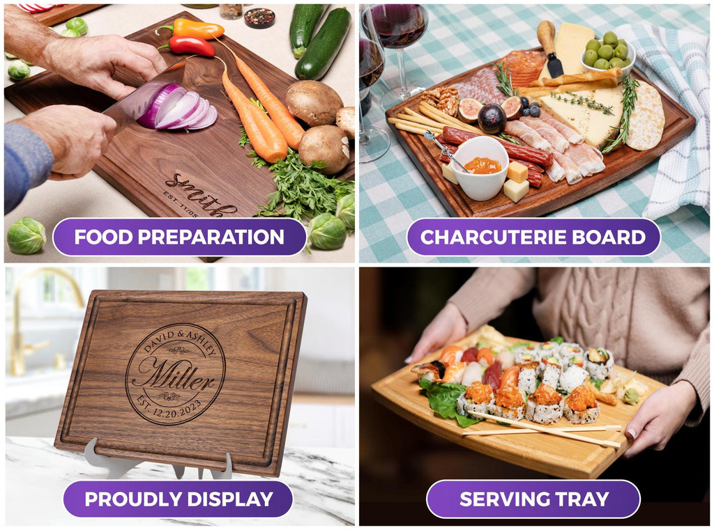 Personalized Handmade Cutting Board Floral