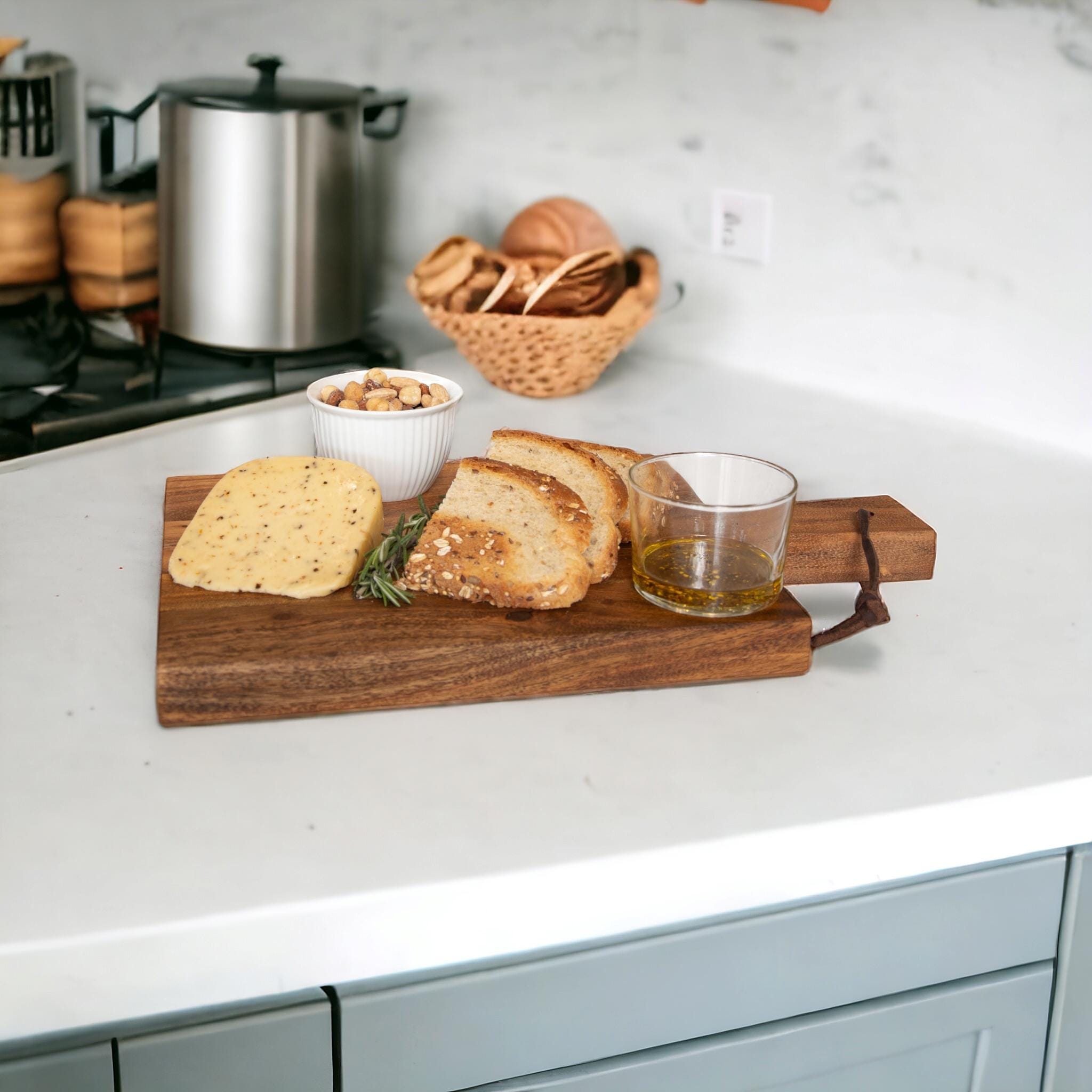 Handcrafted Acacia Wood Cutting Board - Rustic Serving Board