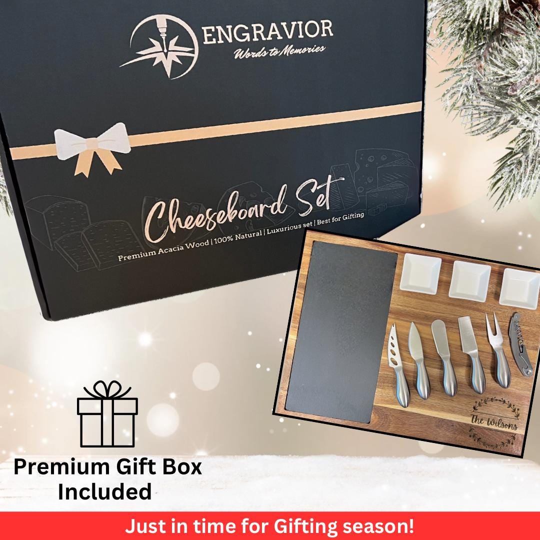 Personalized Anniversary Charcuterie Board Set