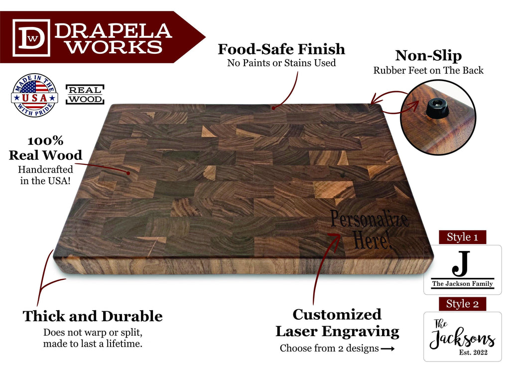Personalized Cutting Board - End Grain Chopping Block