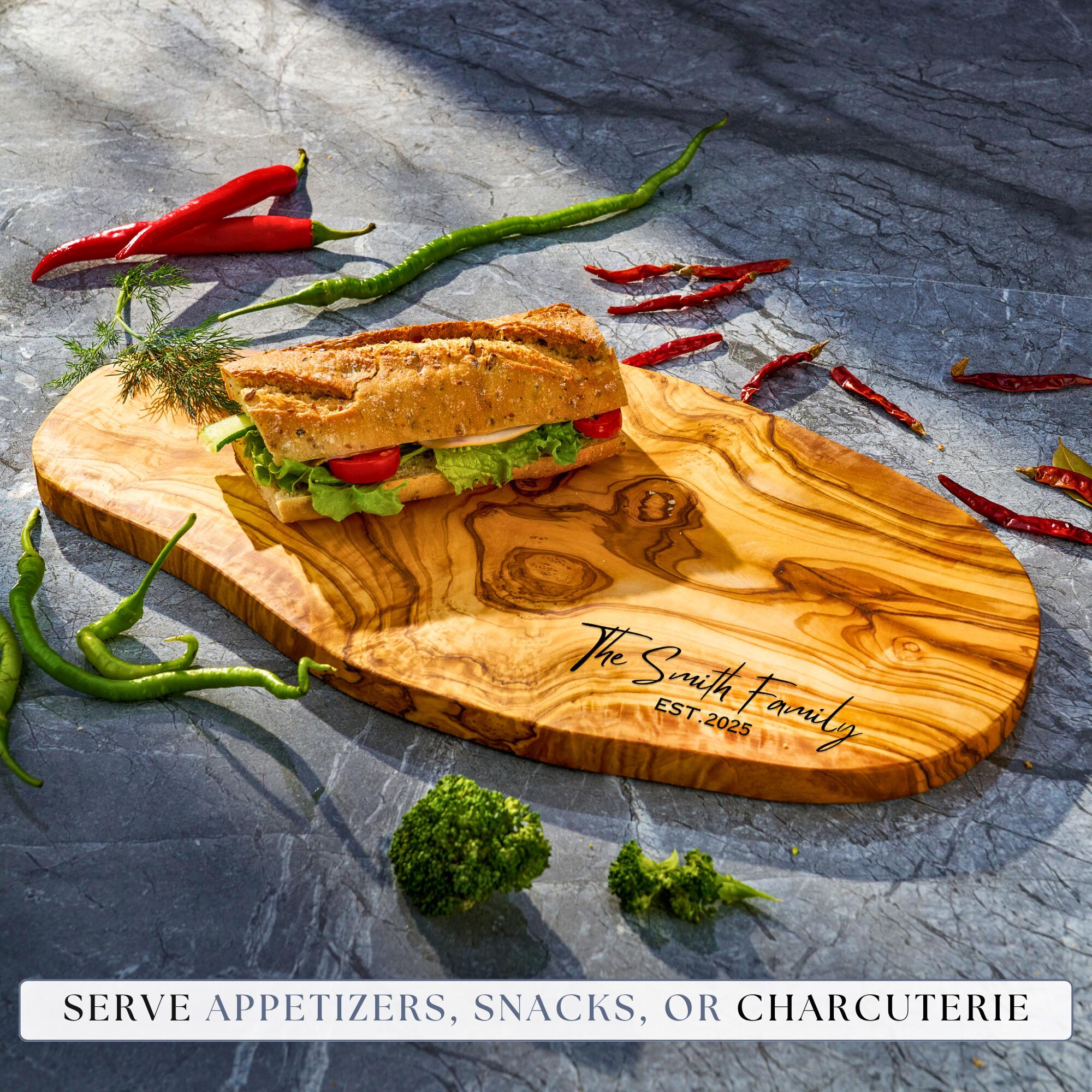 Personalized Charcuterie Board - Olive Wood Cutting Board