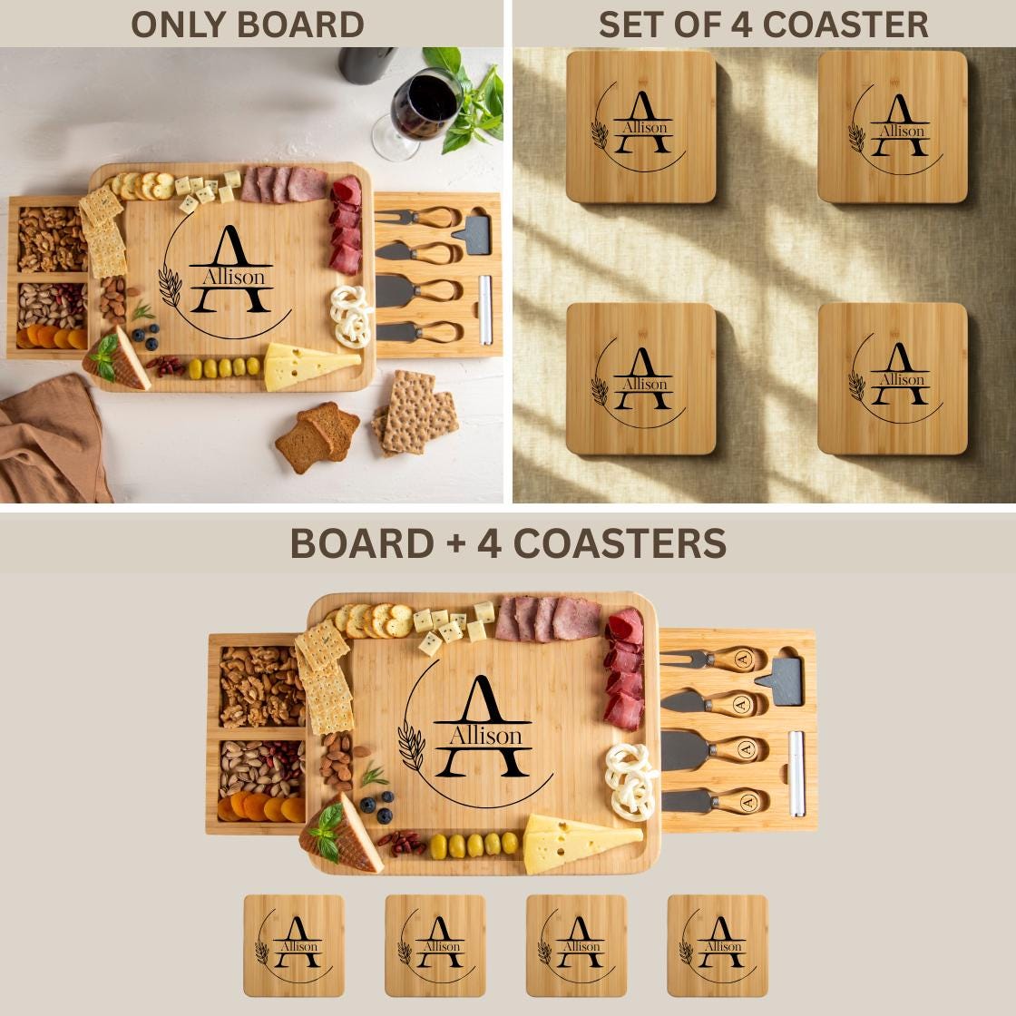 Personalized Charcuterie Board - Engraved Cheese Board