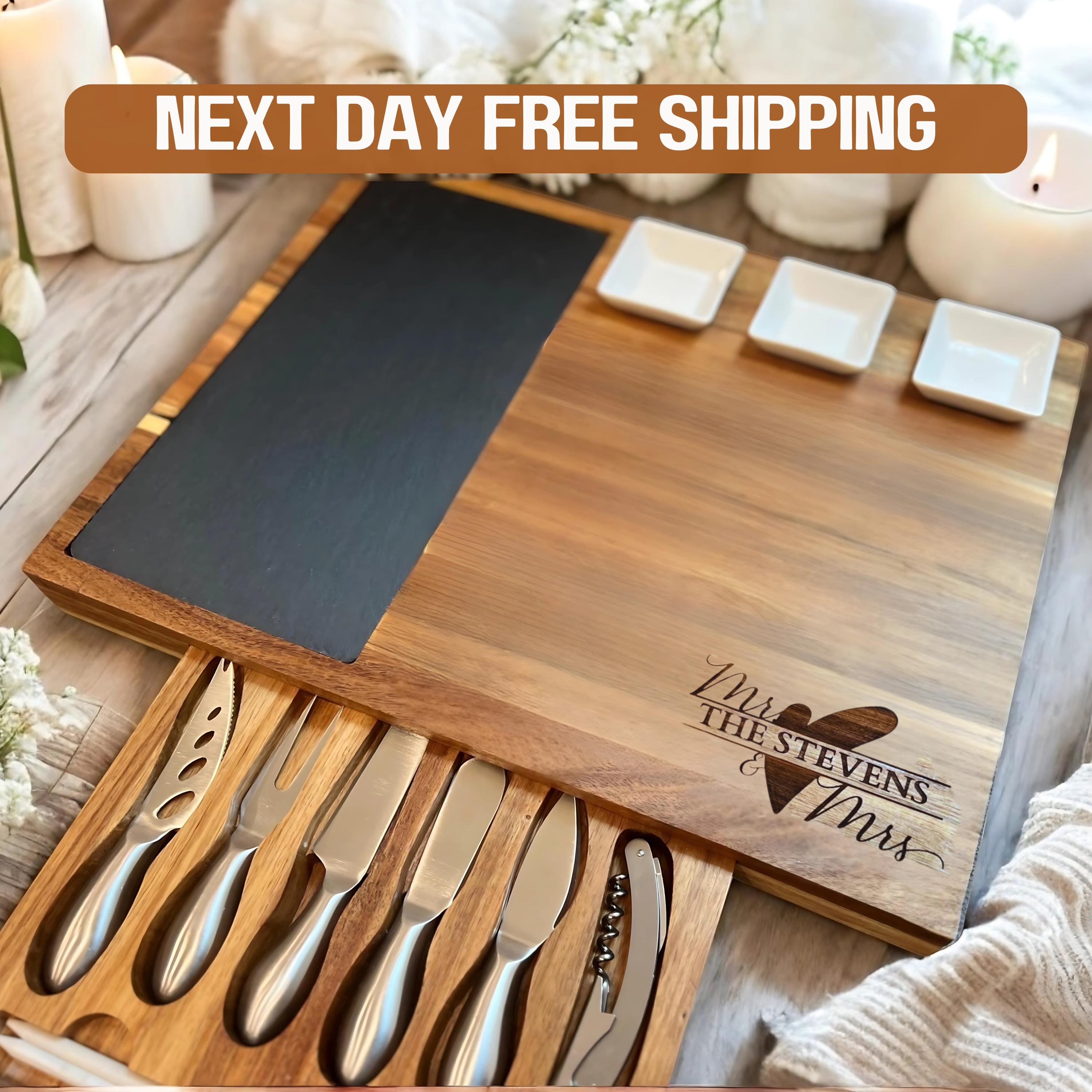 Personalized Anniversary Charcuterie Board Set