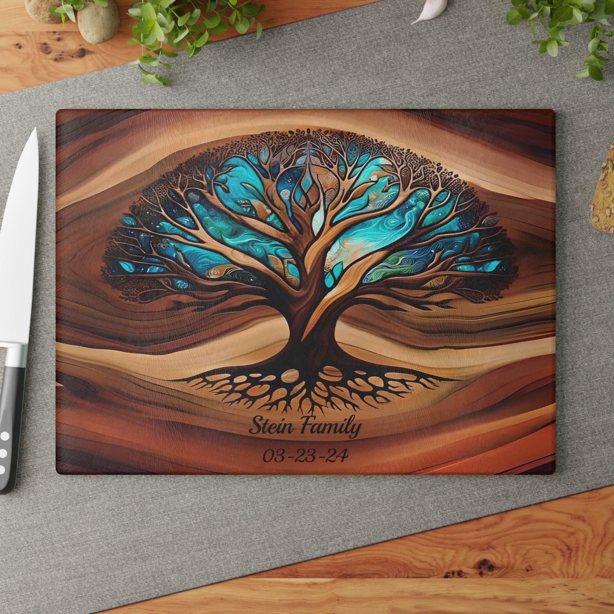 Personalized Charcuterie Board - Tree of Life Glass