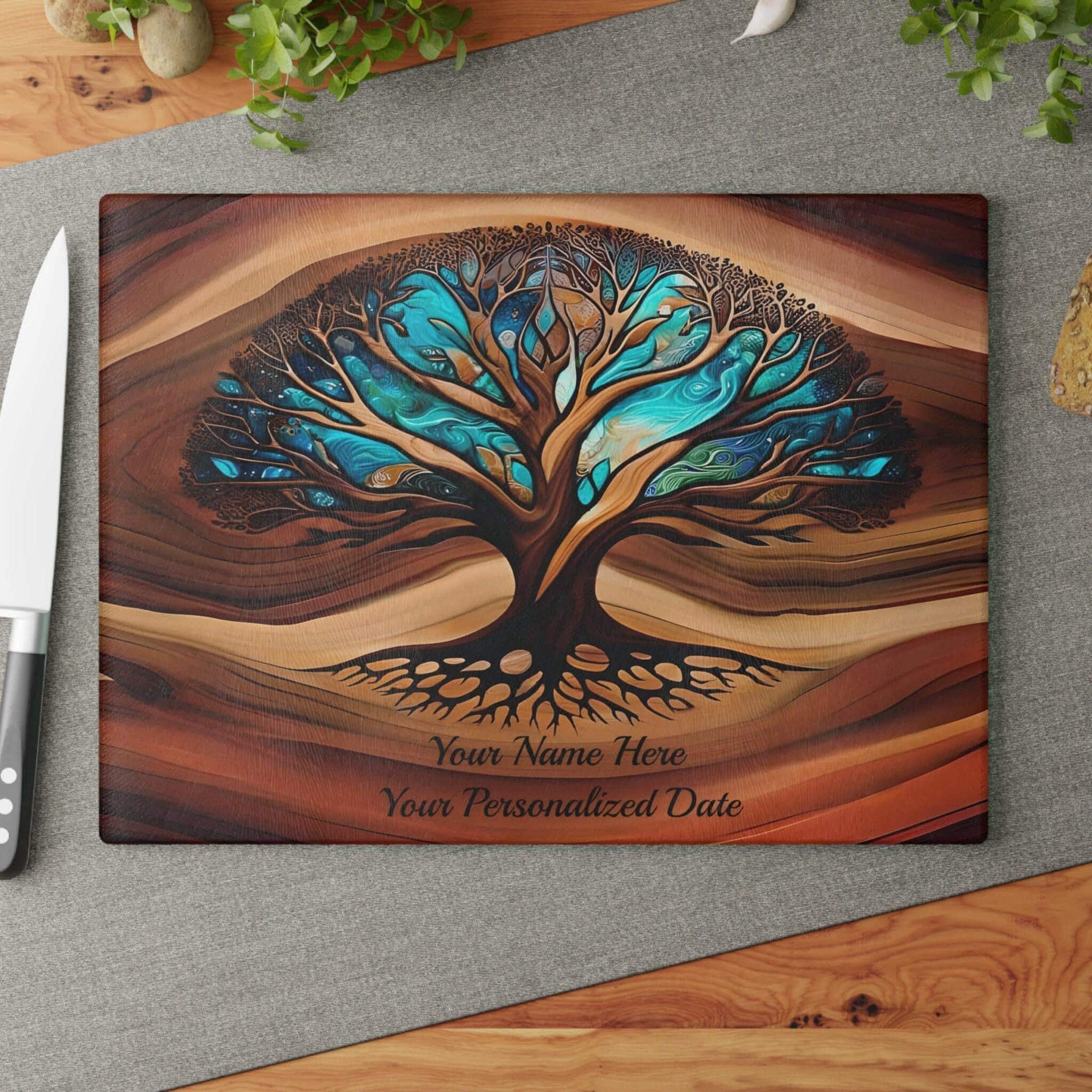 Personalized Charcuterie Board - Tree of Life Glass