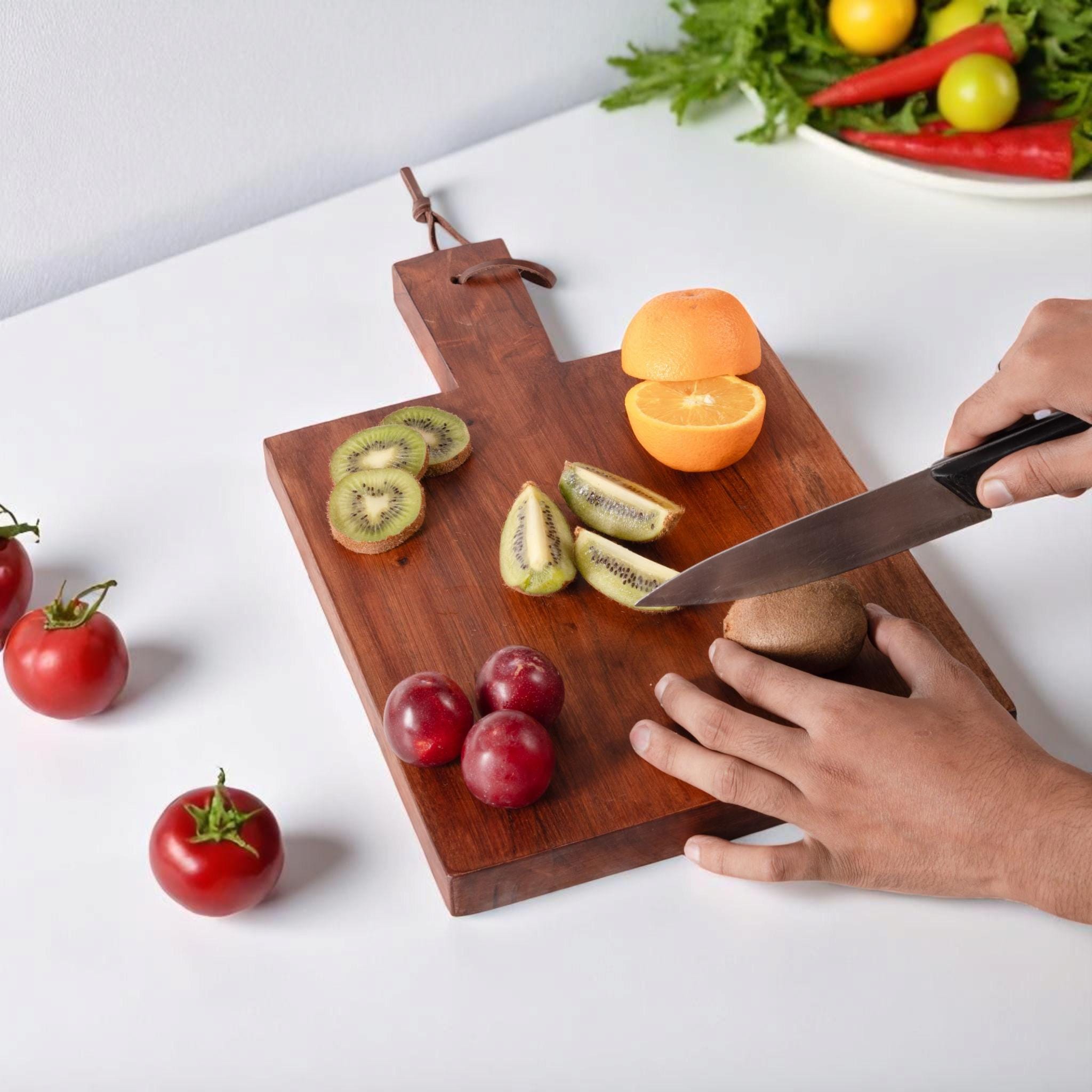 Handcrafted Acacia Wood Cutting Board - Rustic Serving Board